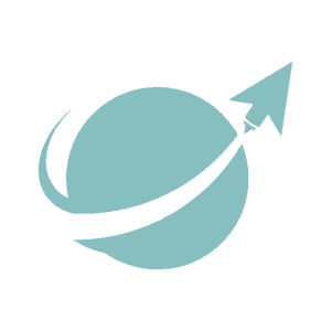 Faith web design logo with upward arrow and globe symbol.