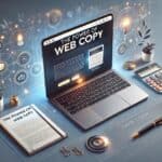 The Power of Web Cop - Laptop with writing and notebook.